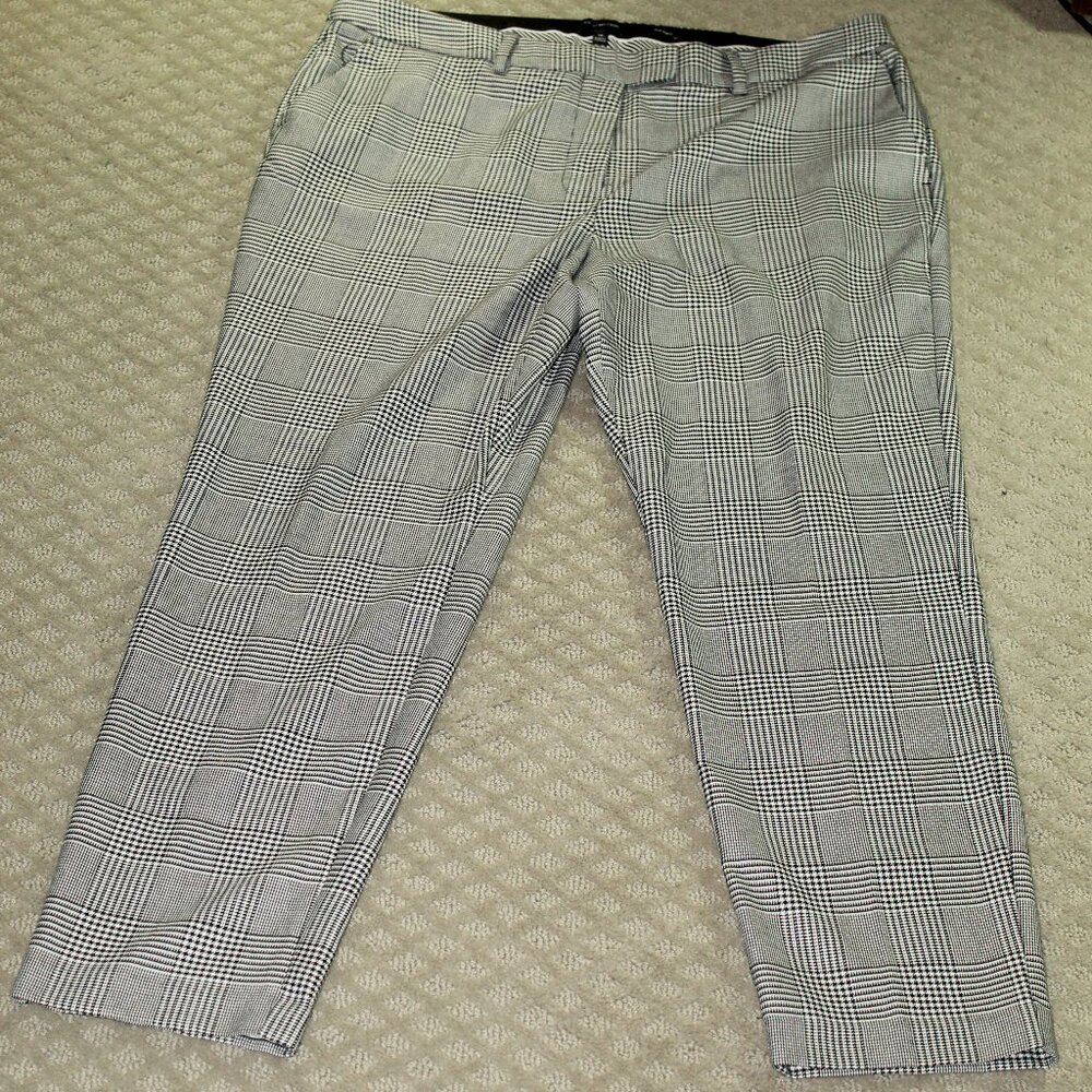 The Limited Women's 14 High Rise Black White Houndstooth Slim Ankle Pants